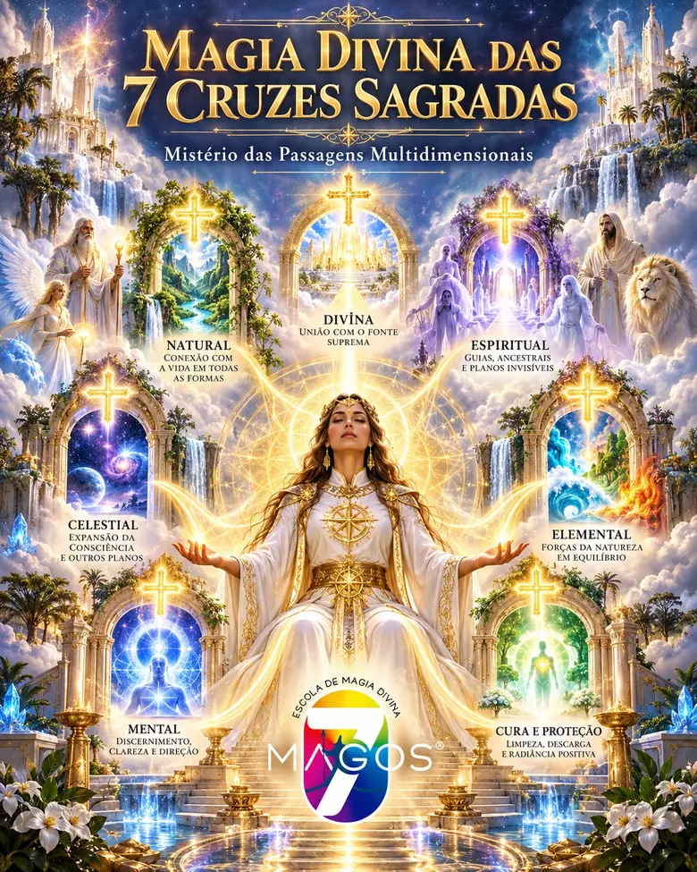 Arte do curso Magia Divina das 7 Cruzes Sagradas